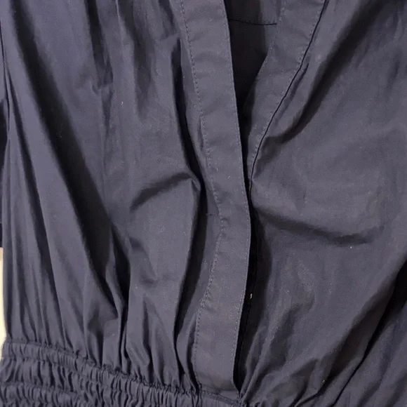 NWT Quince Women's Organic Cotton Poplin Tiered Mini Dress Navy Size Medium - Picture 6 of 13